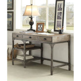 Gorden Weathered Oak & Antique Silver Desk Model 92325 By ACME Furniture